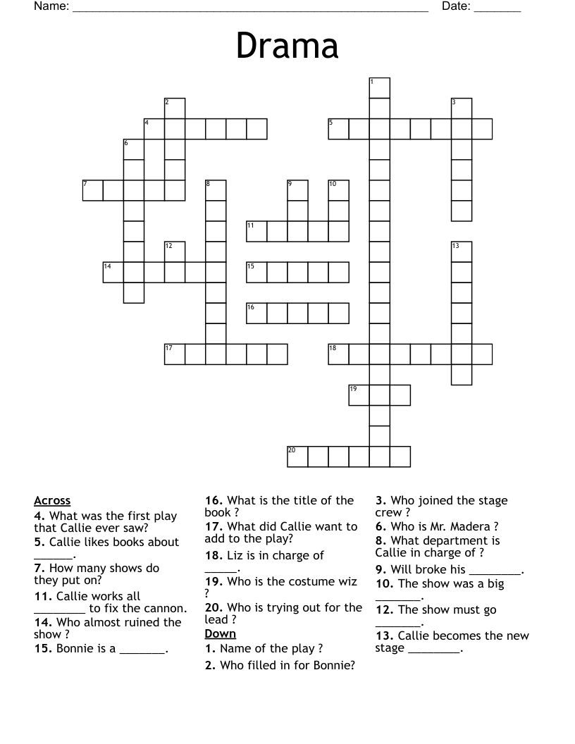 Drama Crossword