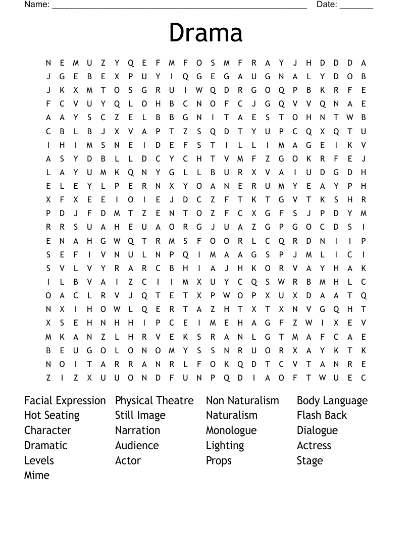 Drama Word Search