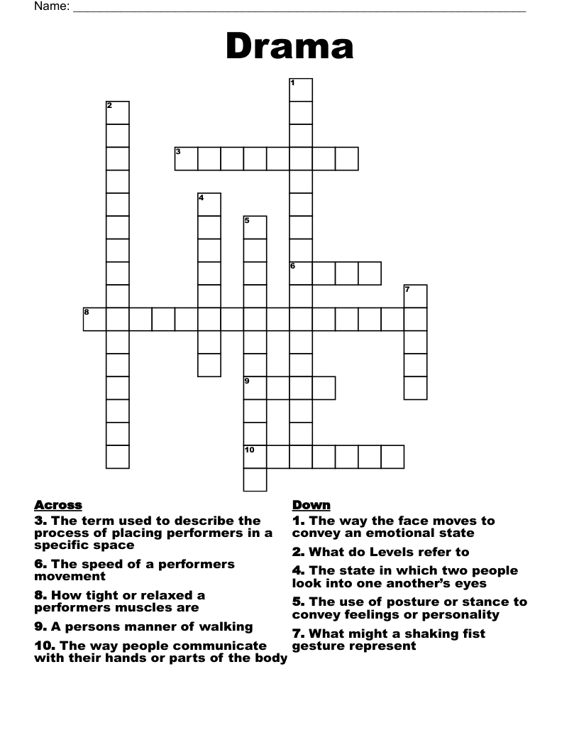 Drama Crossword