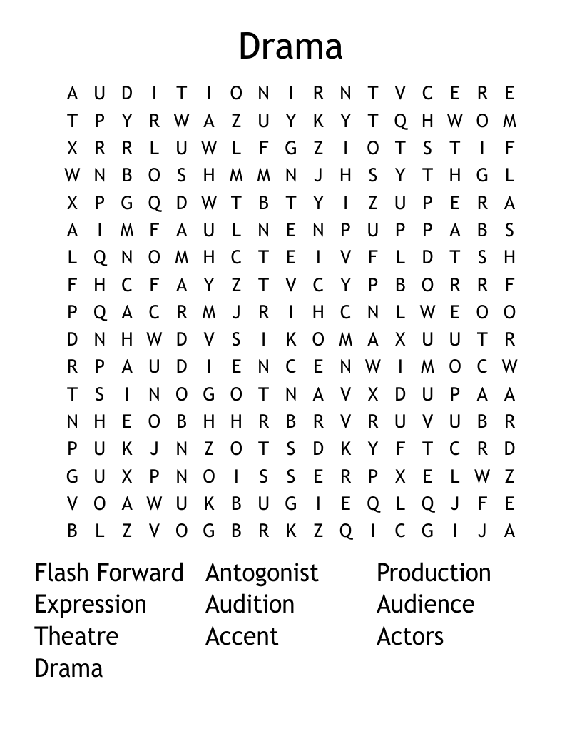 Drama Word Search
