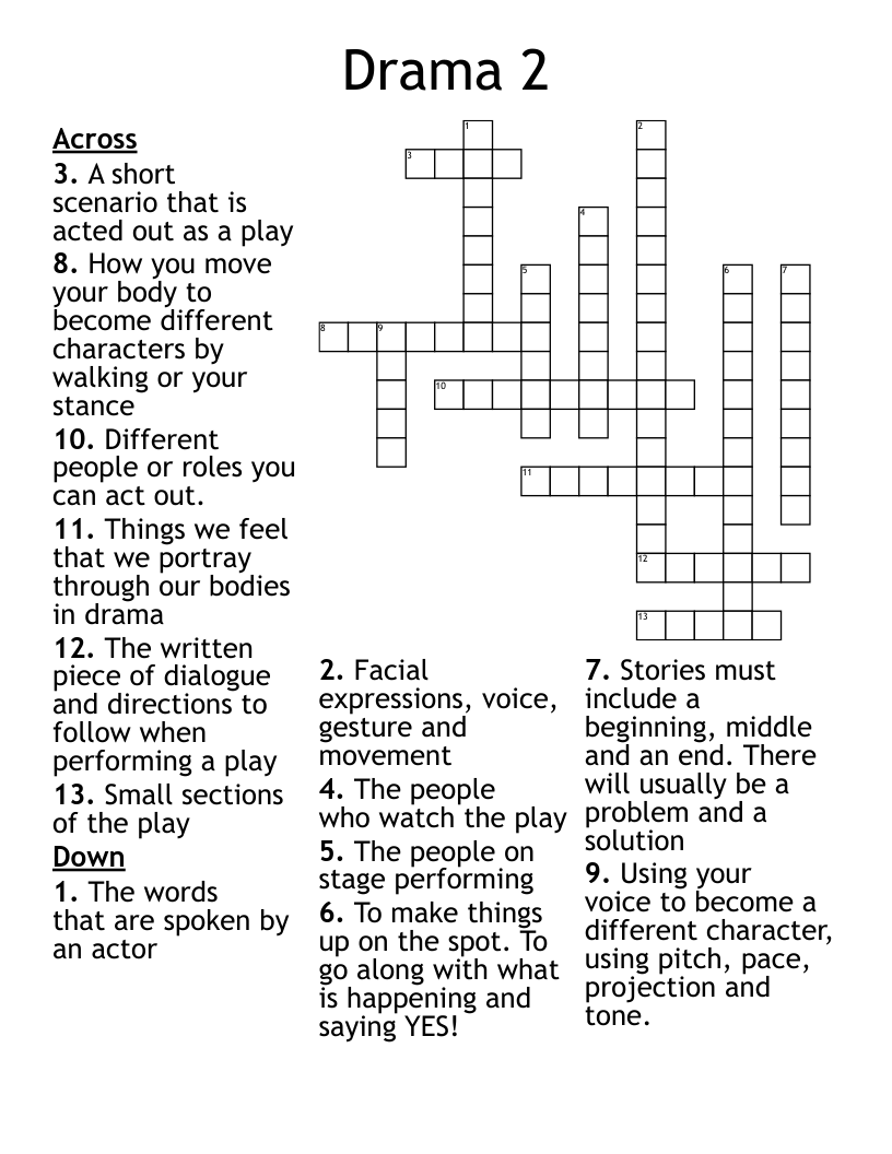 Drama 2 Crossword