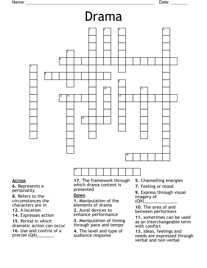 Drama Crossword