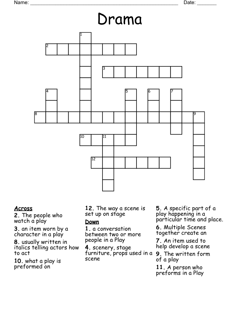 Drama Crossword