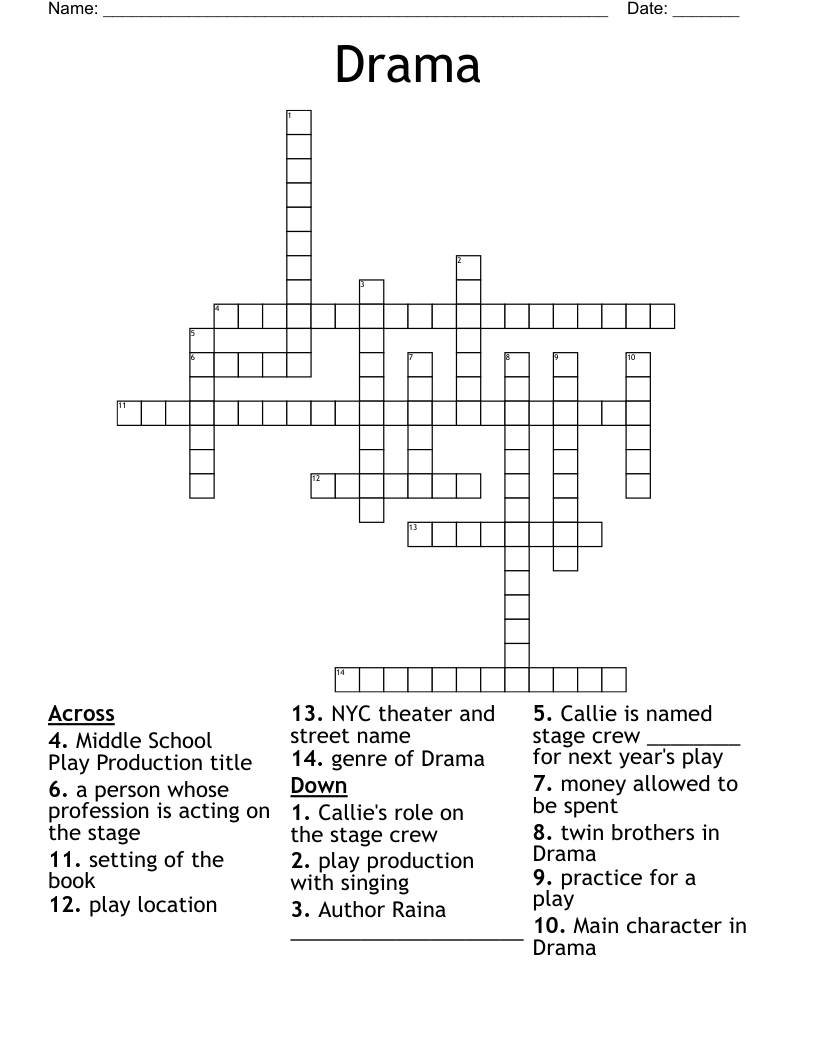 Drama Crossword