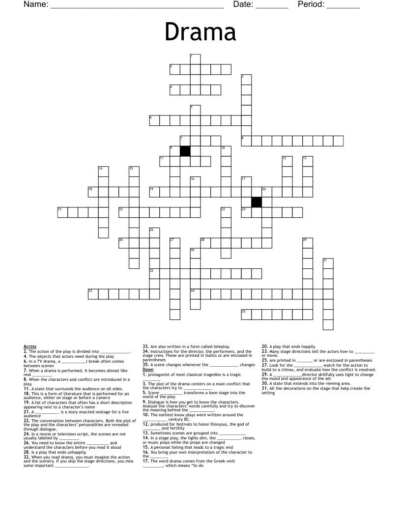 Drama Crossword