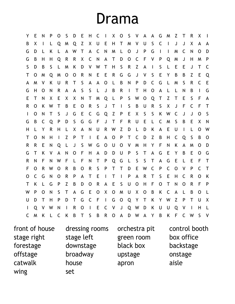 Drama Word Search