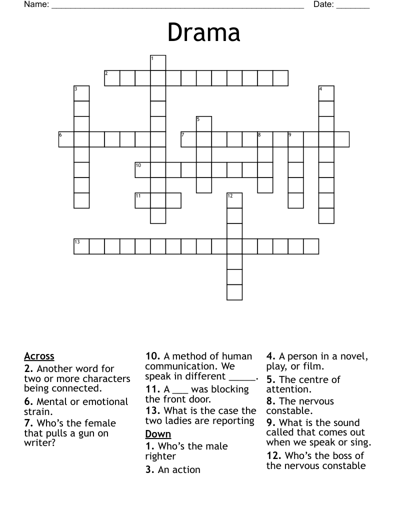 Drama Crossword