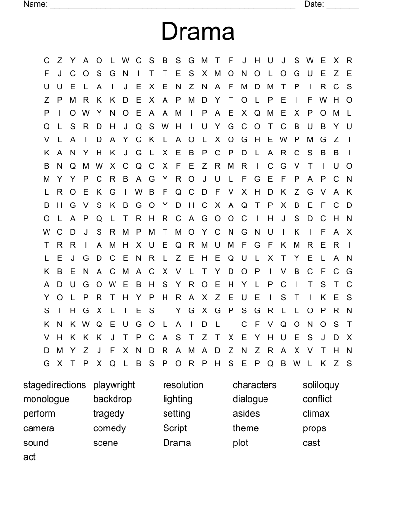 Drama Word Search