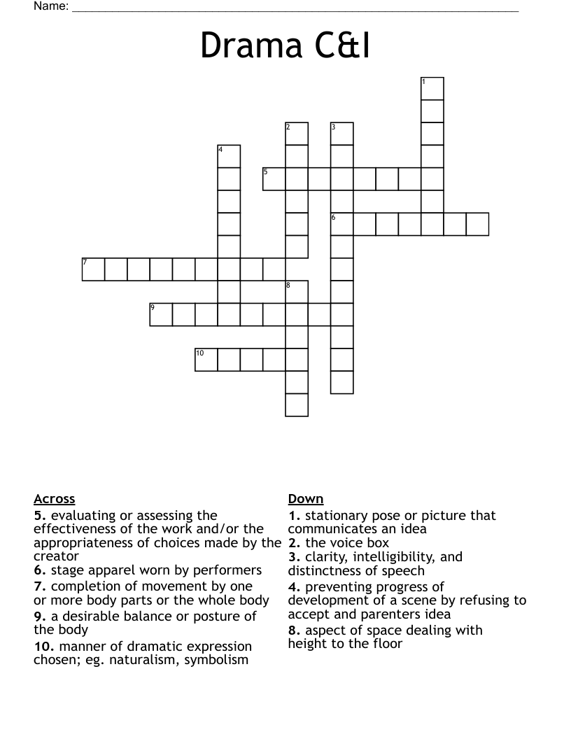 Drama C&I Crossword