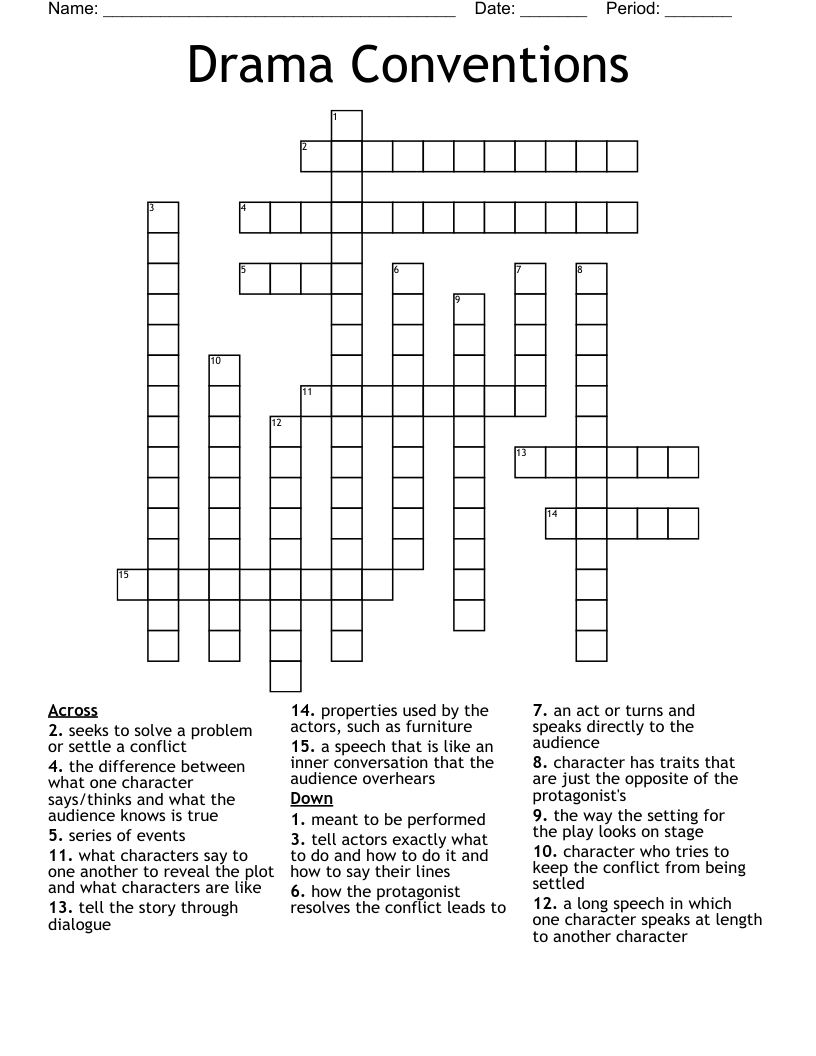 Drama Conventions Crossword