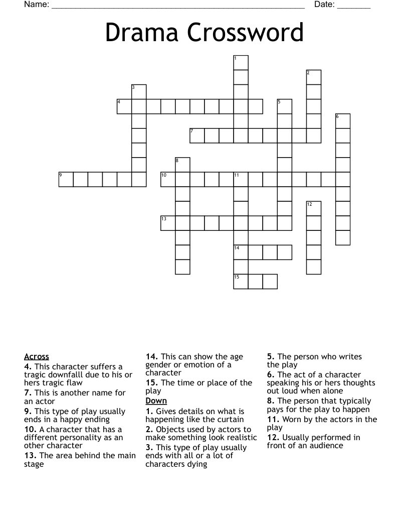 Drama Crossword