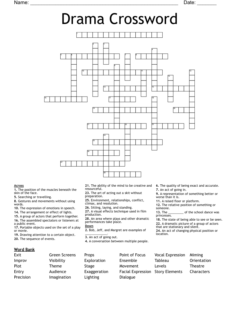 Drama Crossword