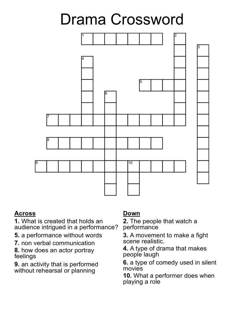 Drama Crossword