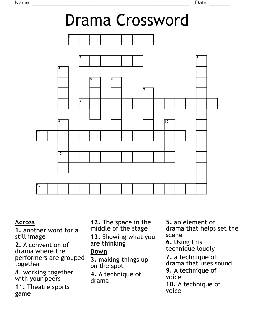 Drama Crossword