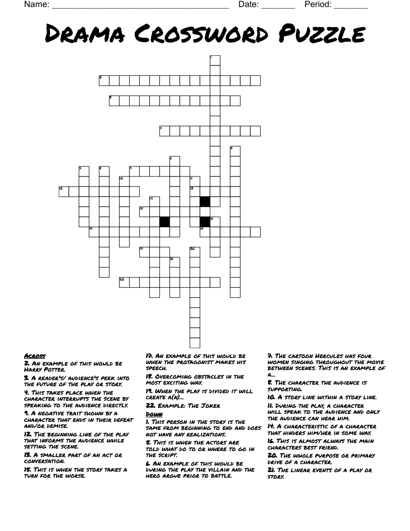 Drama Crossword Puzzle