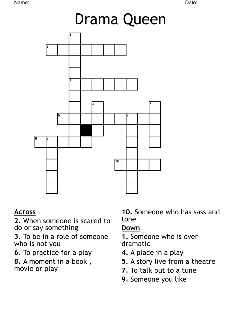 Drama Queen  Crossword