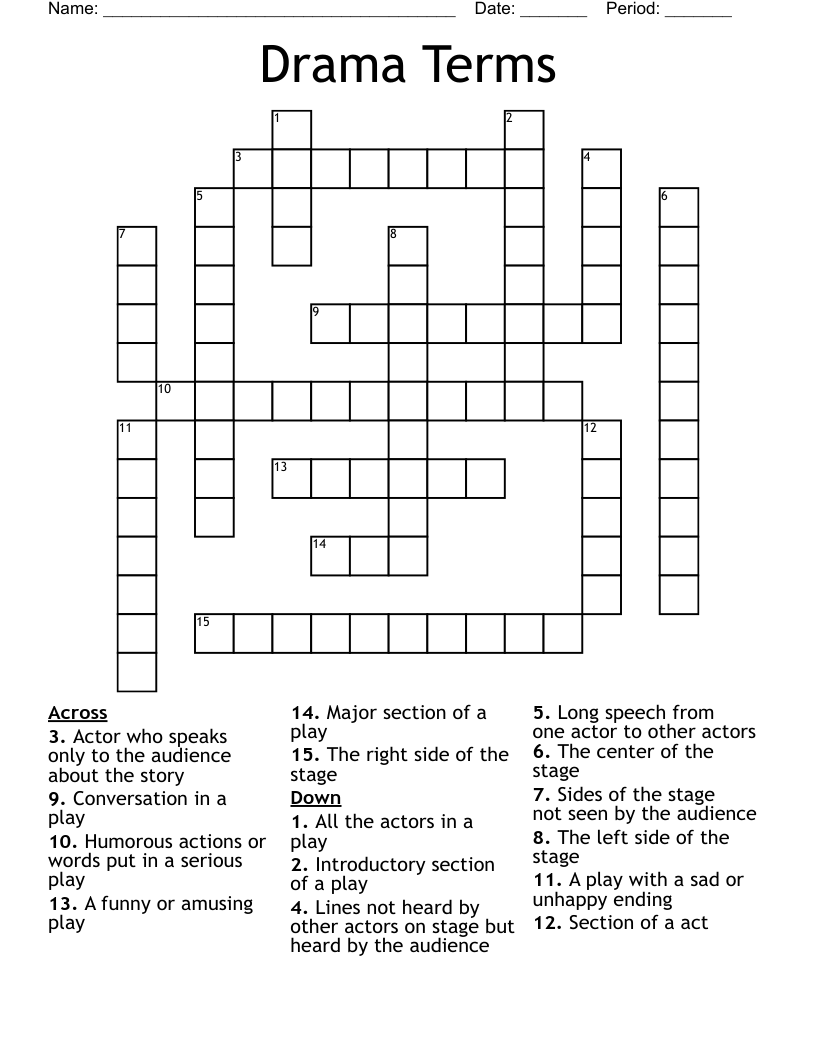 Drama Terms Crossword