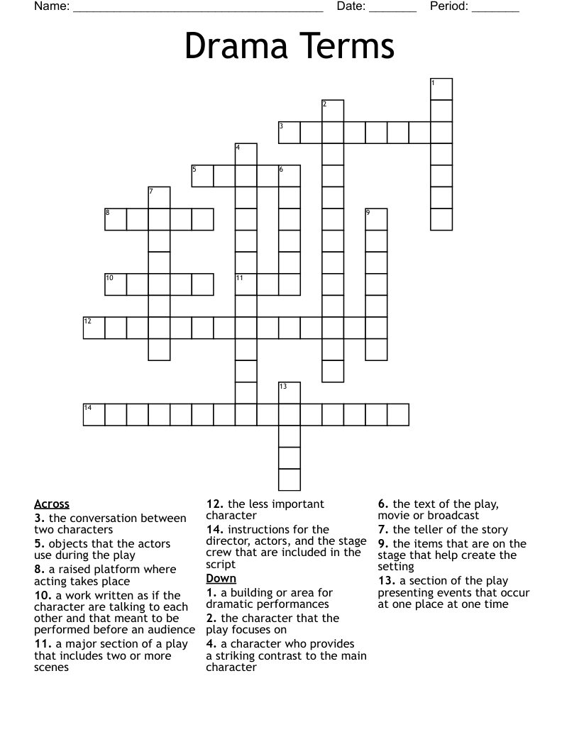 Drama Terms Crossword