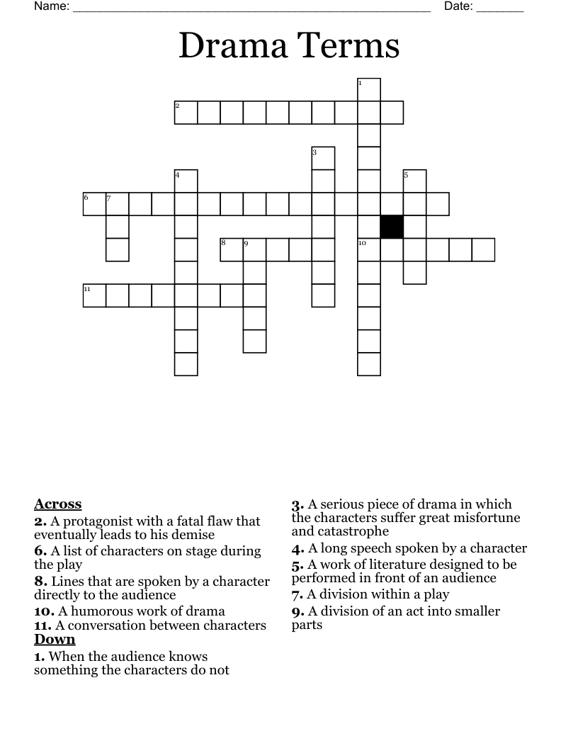Drama Terms Crossword