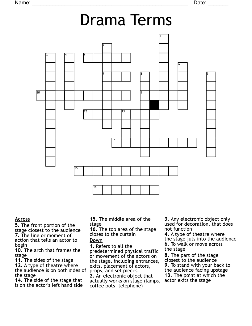 Drama Terms Crossword