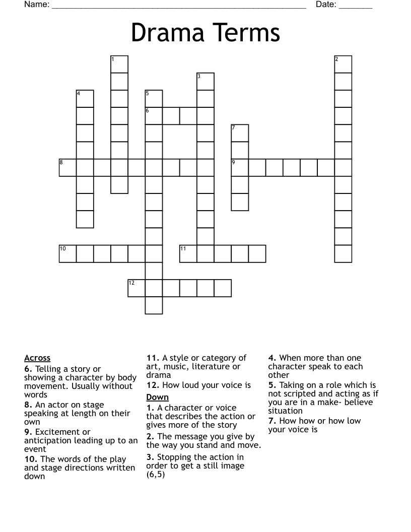 Drama Terms Crossword