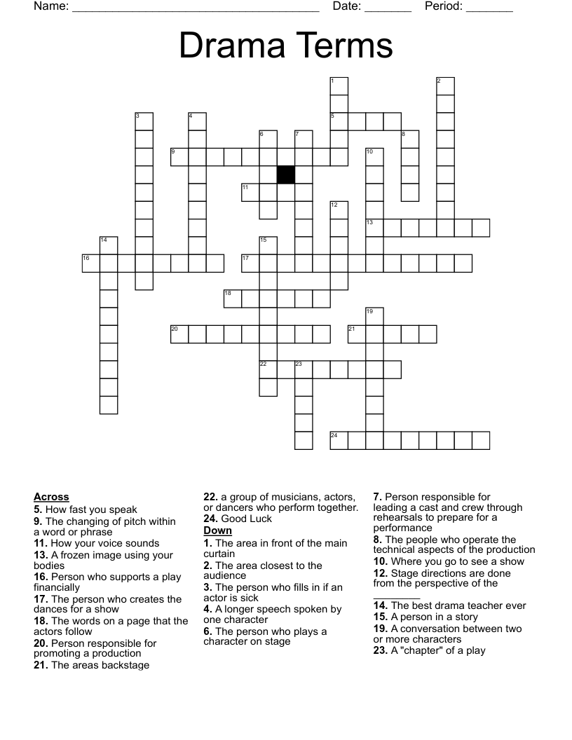Drama Terms Crossword