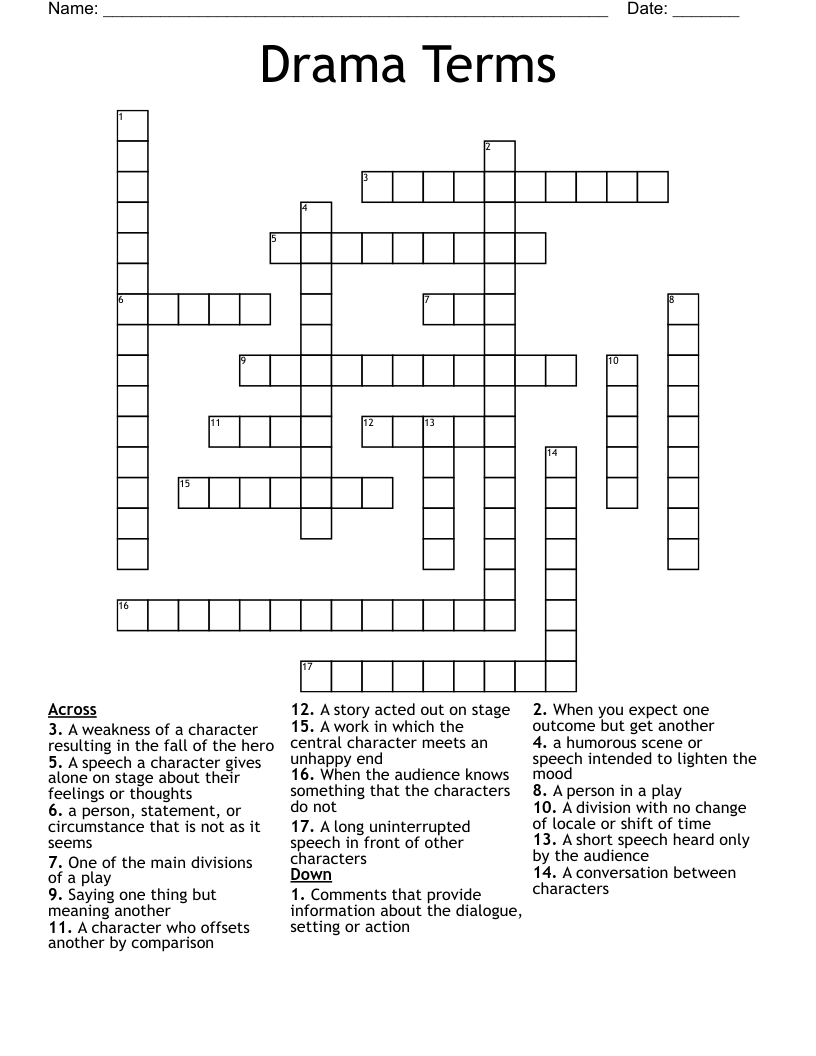 Drama Terms  Crossword