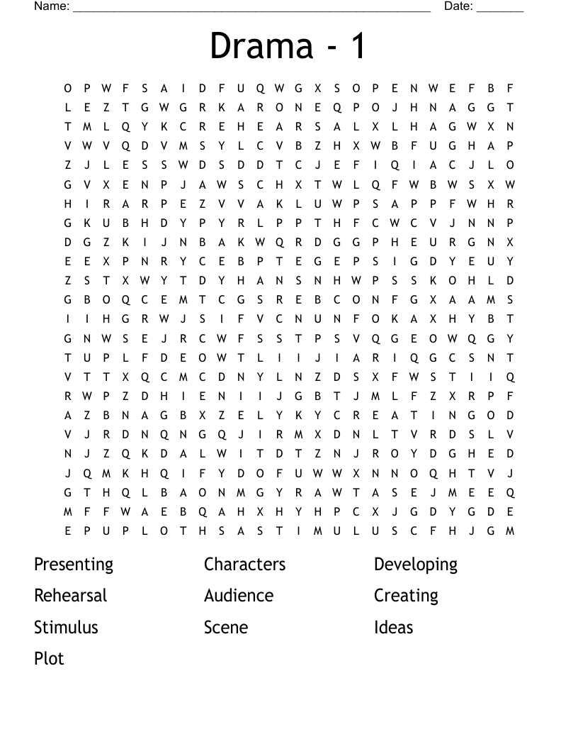 Drama - 1  Word Search