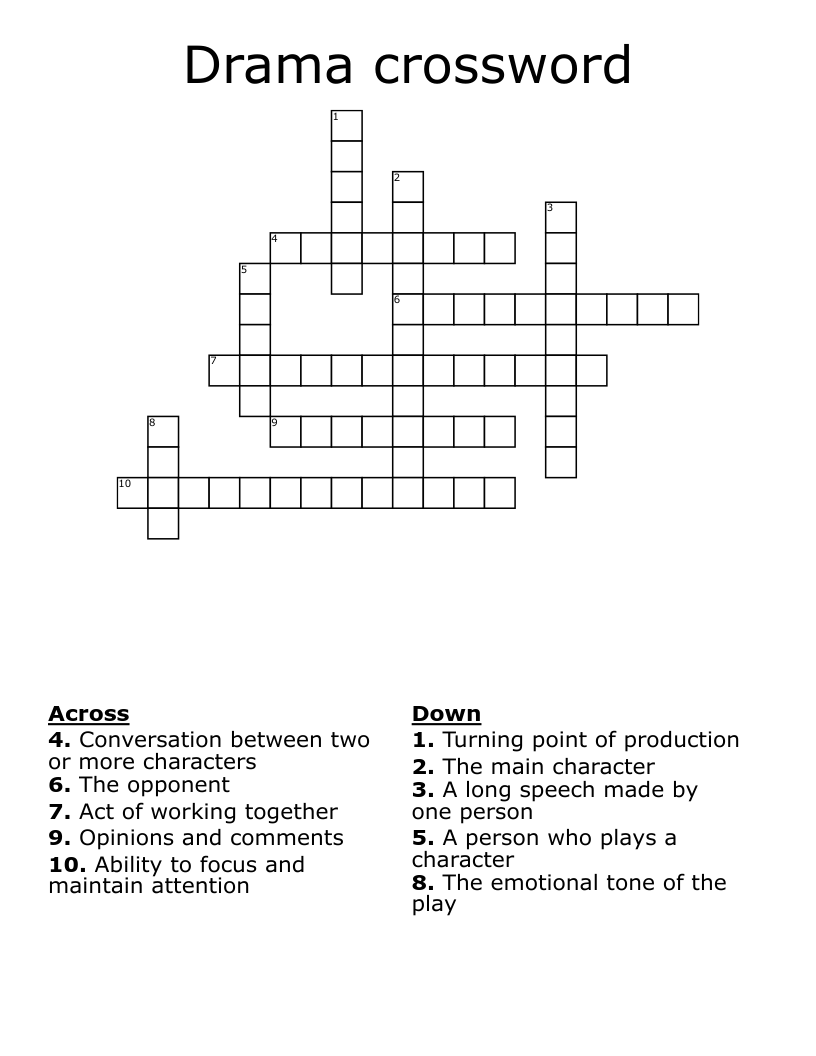 Drama crossword 