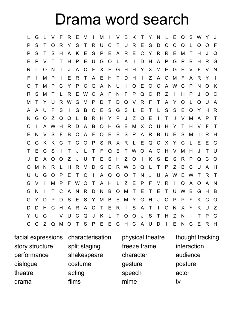 Drama word search