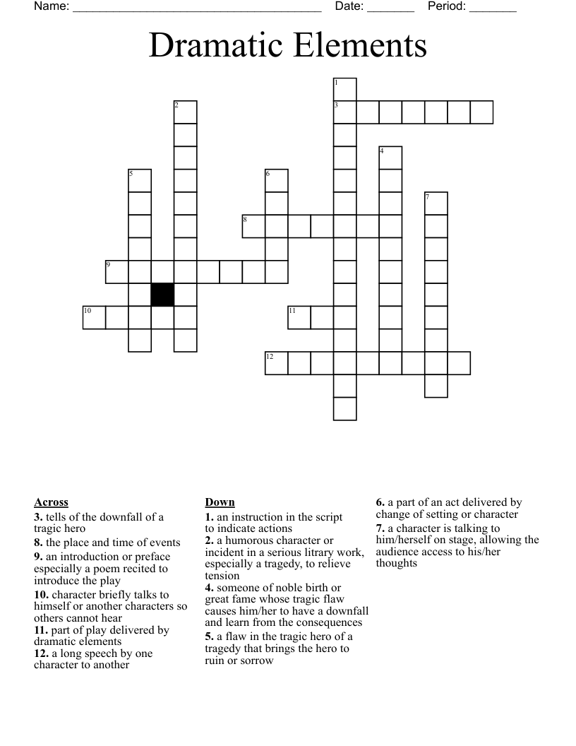 Dramatic Elements  Crossword
