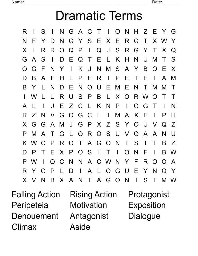 Dramatic Terms Word Search