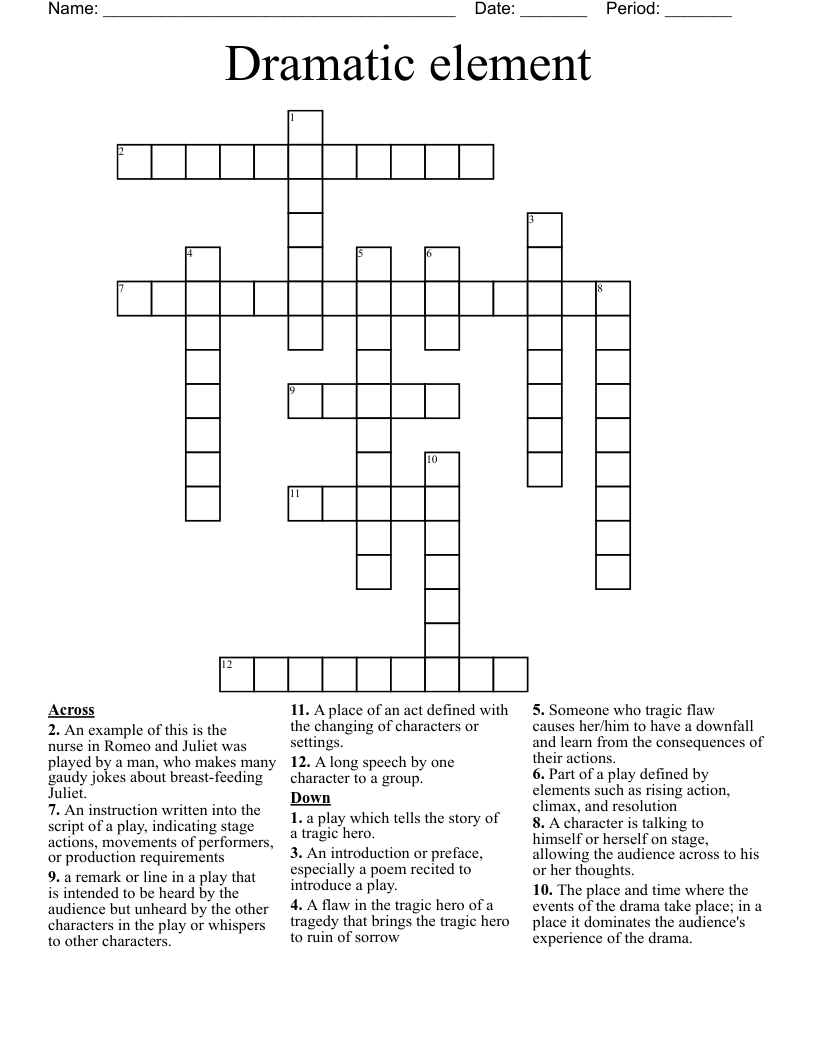 Dramatic element Crossword