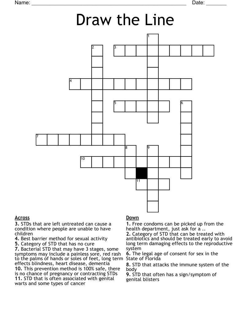 Draw the Line  Crossword