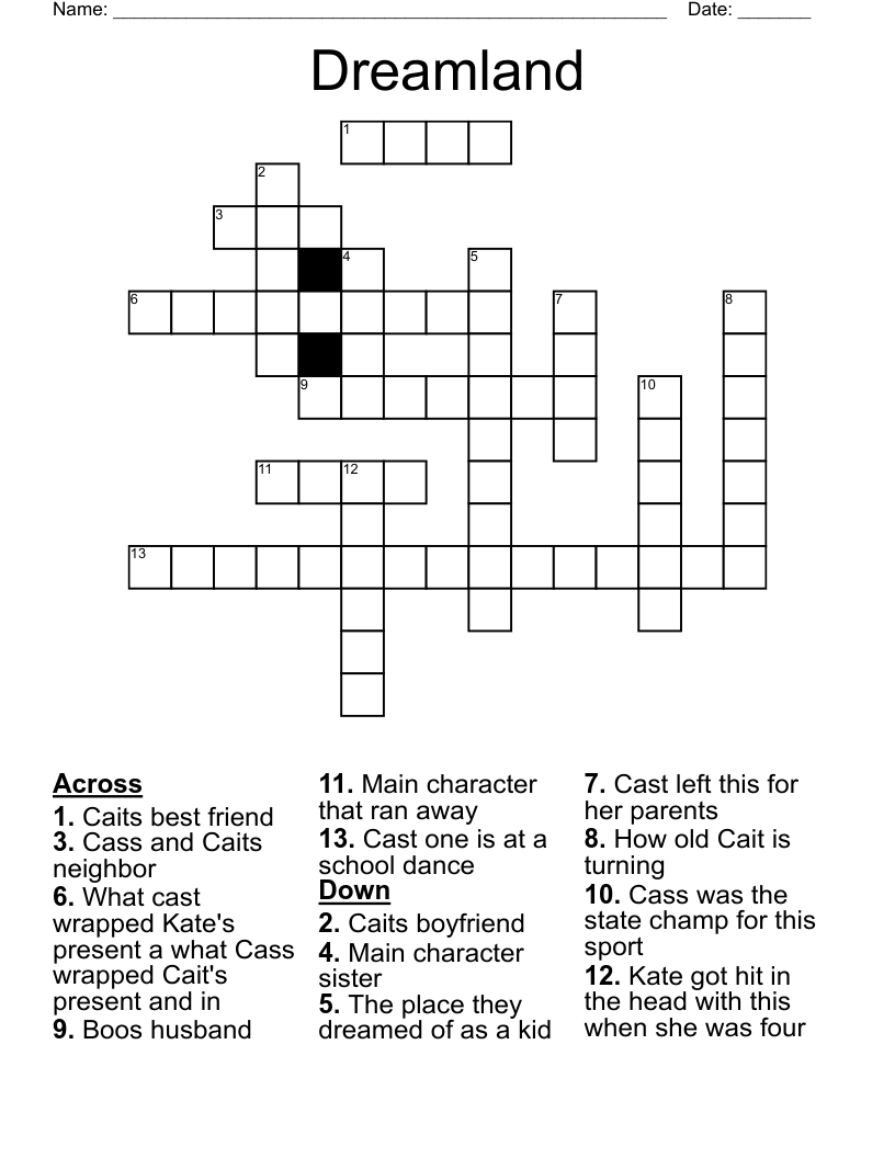Dreamland Crossword