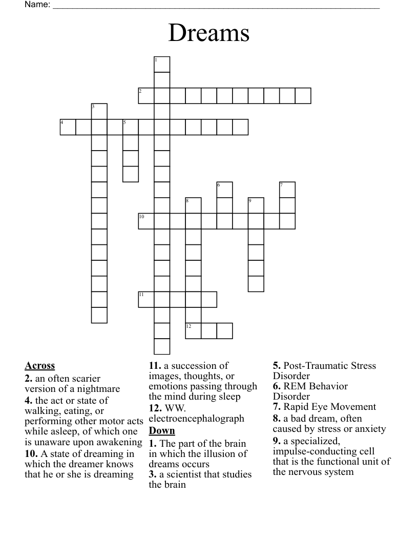 Dreams Crossword