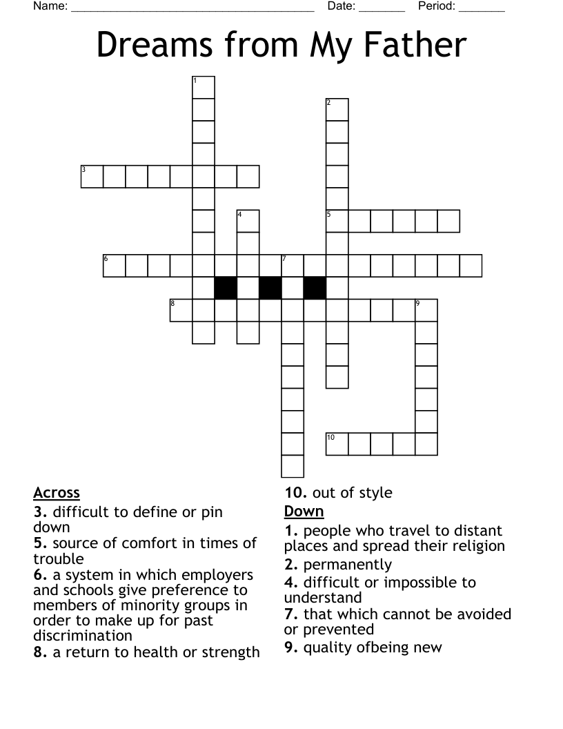 Dreams from My Father Crossword