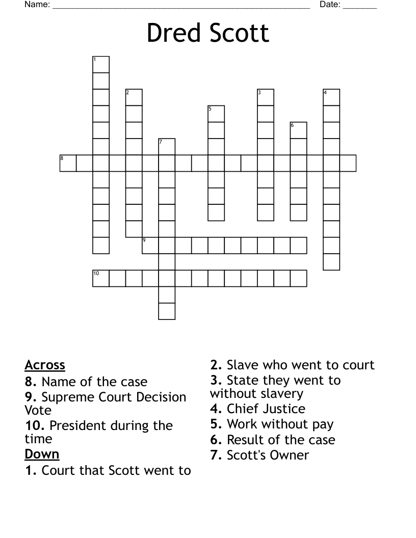 Dred Scott Crossword