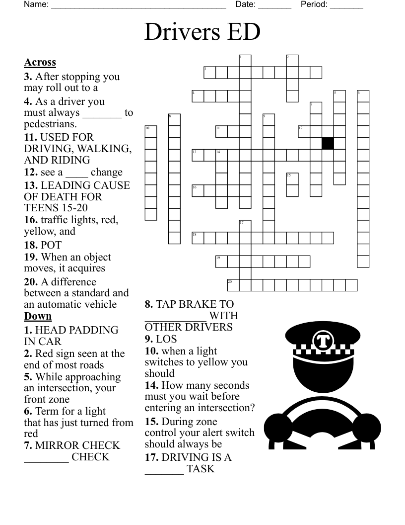 Drivers ED  Crossword