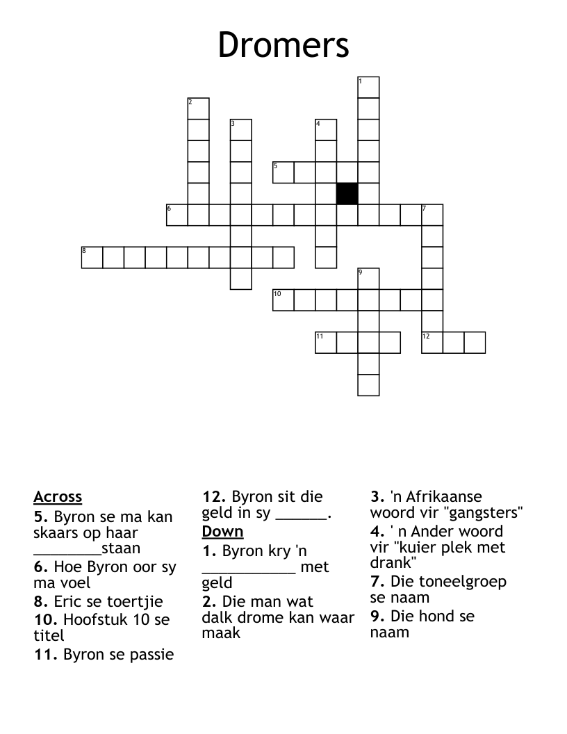 Dromers Crossword