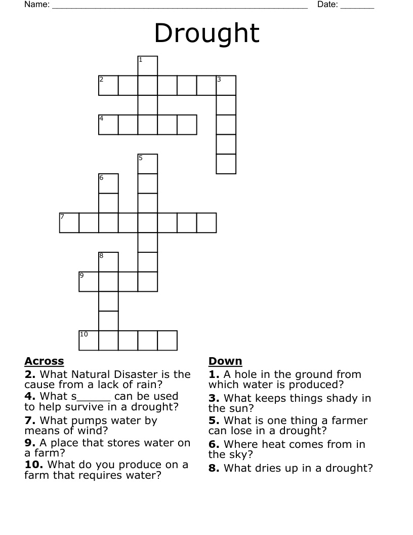 Drought Crossword