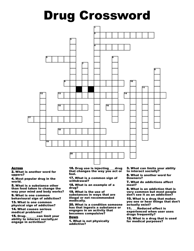 Drug Crossword