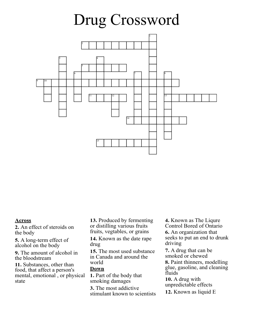 Drug Crossword