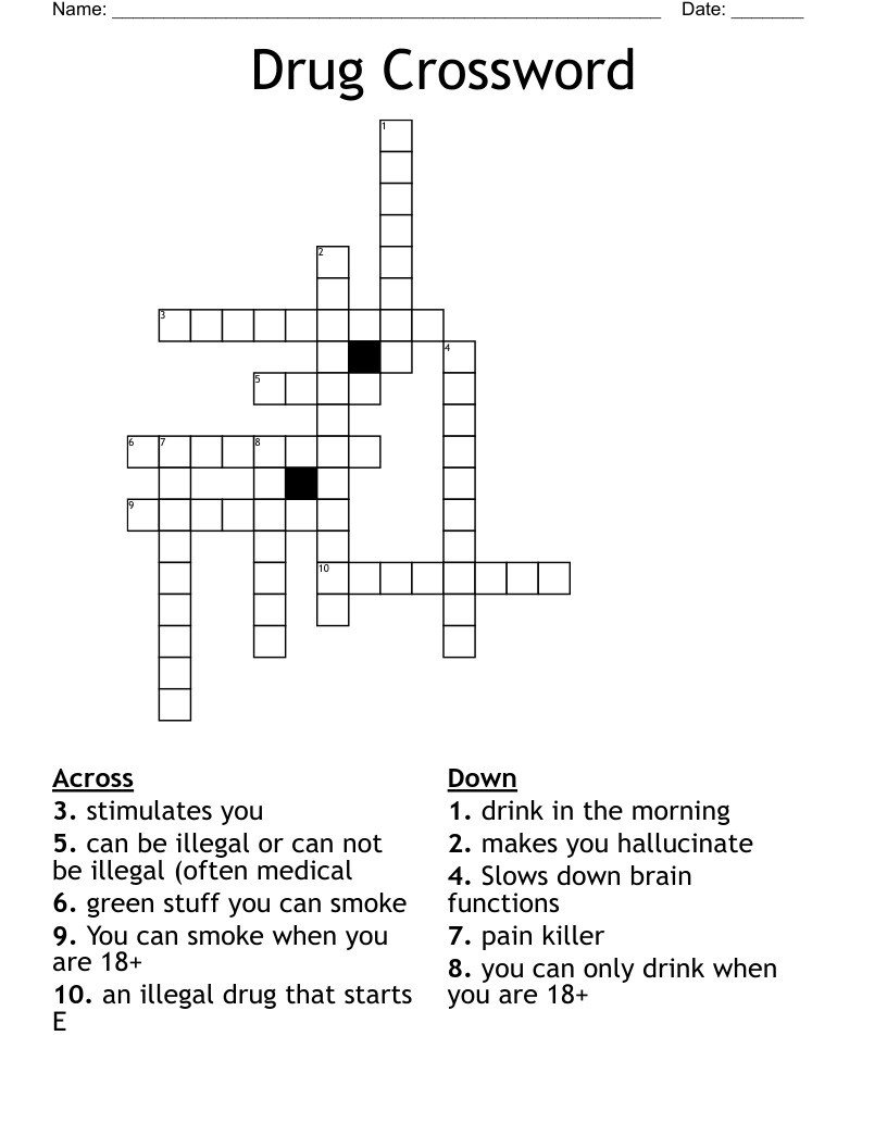 Drug Crossword