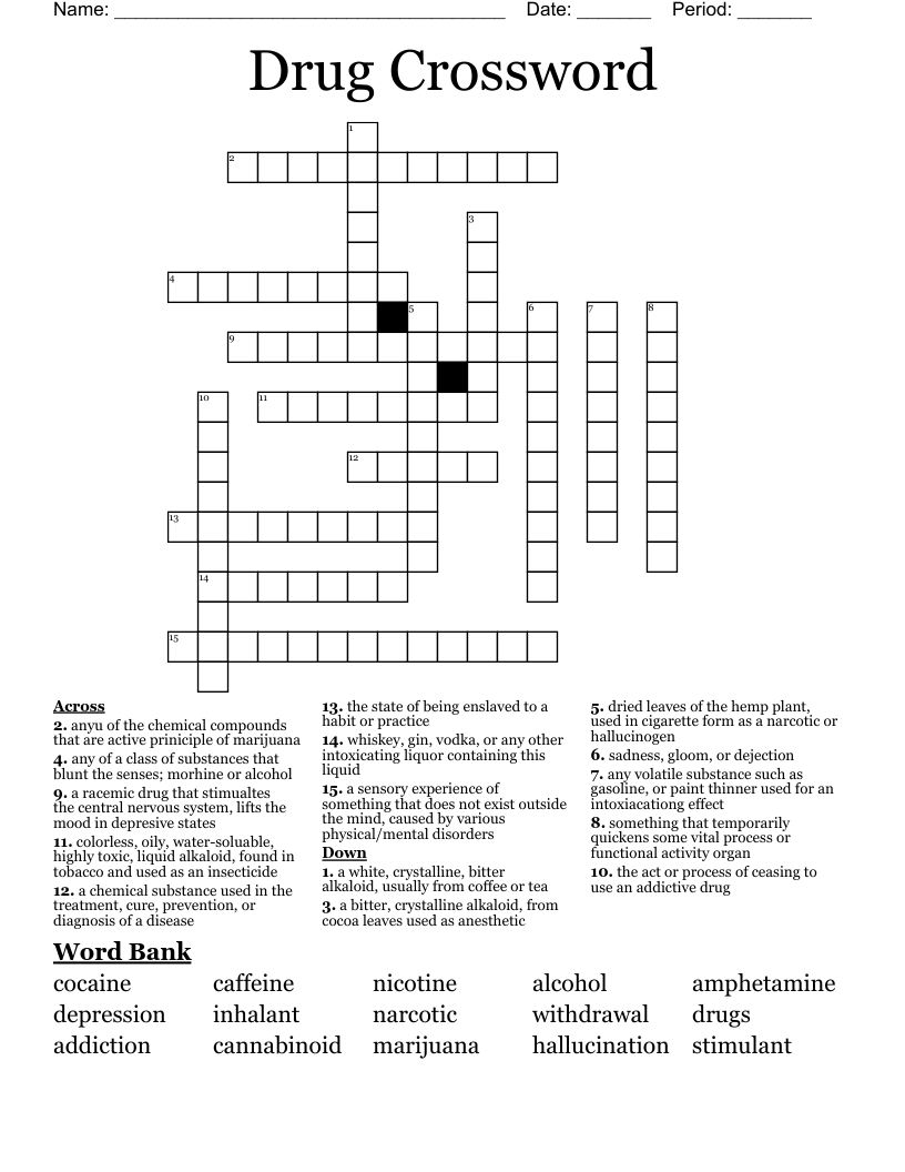Drug Crossword