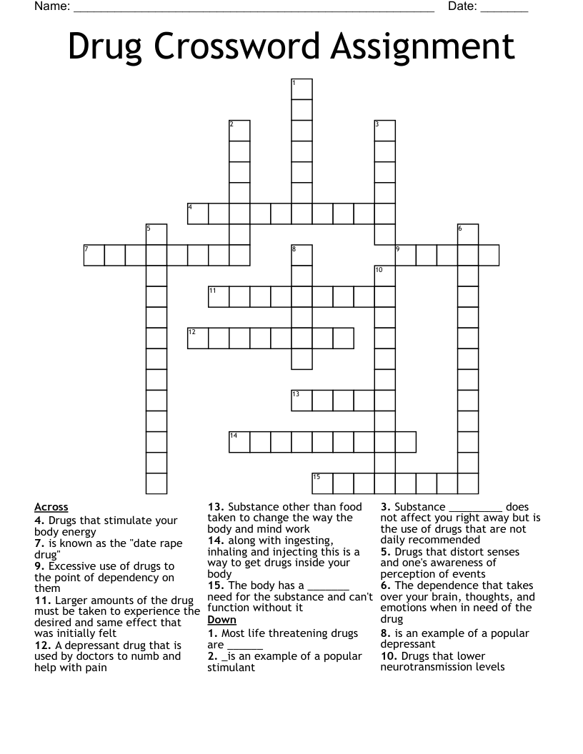 Drug Crossword Assignment 
