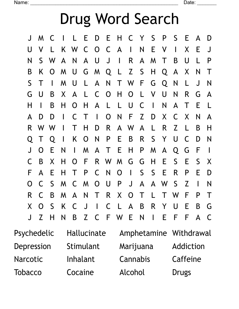 Drug  Word Search