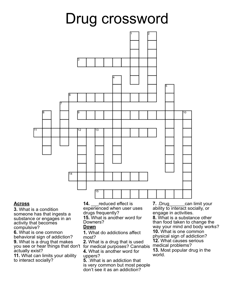 Drug crossword