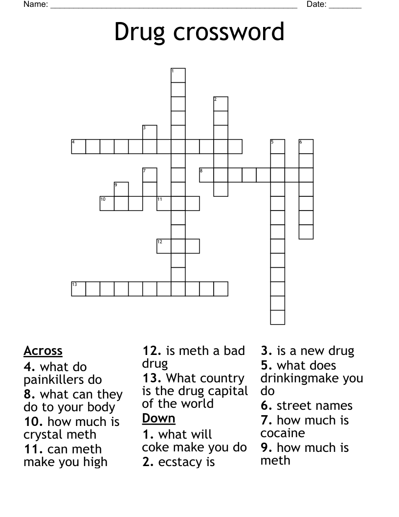 Drug crossword