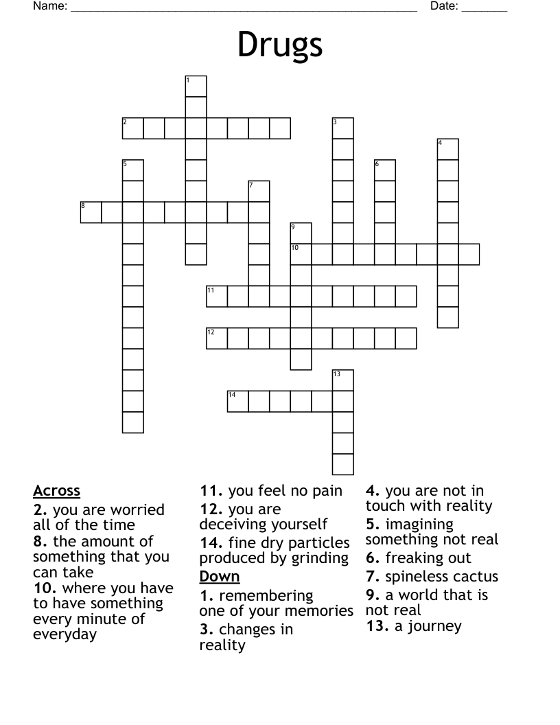 Drugs Crossword
